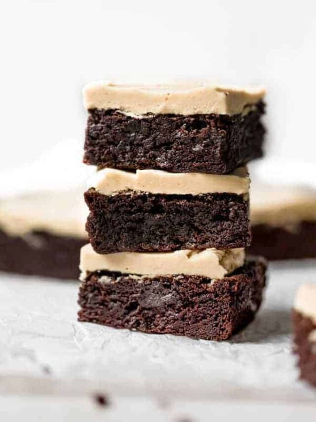 Brownies with Peanut Butter Icing Story What the Fork