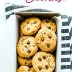 long Pinterest image for gluten free peanut butter chocolate chip cookies