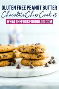 Short pin image for gluten free peanut butter chocolate chip cookies