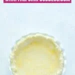 Long Pinterest Image for Gluten Free Pie Crust in a white ceramic pie dish