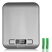 Etekcity Kitchen Food Scale Small Digital Multifunction Scale, Back-lit LCD Display, 0.04oz/1g Increment, 11 lb 5 kg, Food Grade 304 Stainless Steel (Batteries Included)