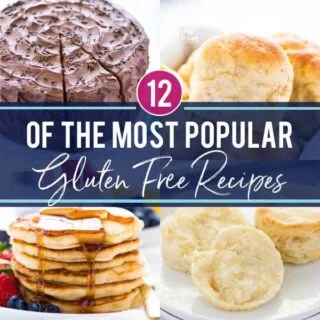 12 of the very best gluten free recipes in 2018! This collection of gluten free recipes is made up of tried-and-true, reader favorite recipes. There are gluten free dessert recipes, gluten free dinner recipes, gluten free baking recipes, gluten free bread recipes, gluten free breakfast recipes, and even a cocktail! How many have you tried? Make this year the year to try them all! Recipes from @whattheforkblog - visit whattheforkfoodblog.com for more! #glutenfree #glutenfreerecipes #gfree #recipes #glutenfreefood