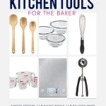 15 Essential Kitchen Tools for the home baker - these are MUST HAVE items if you spend any time in the kitchen! Plus, there’s a few bonus tools listed for those who are little more serious about their baking adventures. Designed for the minimalist kitchen in mind, these are tools you truly can’t live without. Many are made of eco-friendly materials like glass, stainless steel, or wood. From @whattheforkblog - visit whattheforkfoodblog.com for more baking tips and recipes! #baking #bakingtips #kitchen #giftguide #dreamkitchen
