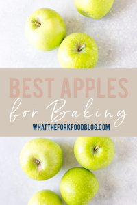 Image of Apples with text of the best apples for baking