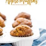 Easy Gluten Free Apple Muffins are perfectly spiced and simple to make! These gluten free muffins are great for breakfast or snack and can be meal prepped. They’re naturally dairy free too since they’re made with apple cider instead of milk. Gluten Free Cinnamon Apple Muffins are the perfect Fall recipe. They freeze well too! Gluten Free Muffin Recipe from @whattheforkblog - visit whattheforkfoodblog.com for more gluten free breakfast ideas! #glutenfree #muffins #applemuffins #applerecipes