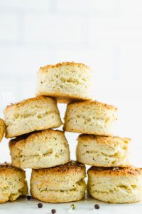 gluten free parmesan black pepper biscuits stacked