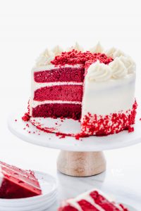 Gluten Free Red Velvet Cake sliced