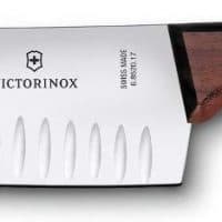 Victorinox Swiss Army Cutlery Rosewood Santoku Knife, Granton Blade, 7-Inch