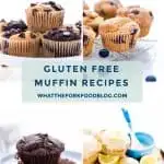If you're looking for the best gluten free muffins, you've found them! There are 20+ recipes to choose from and there's something for everyone. Classics like gluten free blueberry muffins, gluten free banana muffins, apple muffins, corn muffins, and more. All of the recipes can be made dairy free and there are a few gluten free vegan muffins and some grain free muffins too! Easy gluten free muffins from @whattheforkblog - visit whattheforkfoodblog.com for more gluten free breakfast recipes.