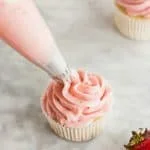 This is the best strawberry cream cheese frosting! Learn how to make frosting in advance, how to store cream cheese frosting, and the best cake and cupcake recipes to pair with it. This frosting is the perfect way to frost your desserts for Easter, Mother’s Day, Memorial Day, 4th of July, graduation parties, and spring/summer birthdays. Recipe from @whattheforkblog - visit whattheforkfoodblog.com for more homemade frosting ideas. Vegan option! No jello, naturally flavored and colored.