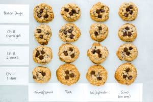 Gluten Free Oatmeal Chocolate Chip Cookies shaping chart
