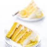 This simple Gluten Free Lemon Cake is one of THE BEST cakes I’ve ever had! Moist, tender cake layered with lemon curd and cream cheese frosting. It’s absolutely delicious and you’d never know it was gluten free! This recipe makes 2 6-inch cake layers that are sliced and turned into a 4 layer cake. You can double the recipe and bake it as a 9 inch cake or 8 inch cake. This lemon cake recipe is perfect for Easter, Mother’s Day, graduation parties, wedding showers, baby showers, and birthday cakes.