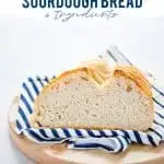 This is a great gluten free sourdough bread recipe and it’s made with just 4 ingredients! Gluten Free flour, salt, water, and gluten free sourdough starter is all you need for a great sourdough boule. This bread has a chewy texture, a golden crisp crust, and it makes excellent toast. This is an easy sourdough bread recipe and it’s perfect if you’re new to baking sourdough bread. Gluten Free Bread recipe from @whattheforkblog - visit whattheforkfoodblog.com for more gluten free baking recipes!