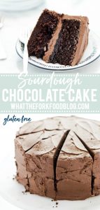 Gluten Free Sourdough Chocolate Cake Recipe collage pin with text for Pinterest