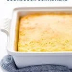 gluten free sourdough cornbread image with text for Pinterest