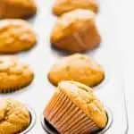 long image with text of gluten free sweet potato muffins for Pinterest