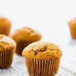 long image with text of gluten free sweet potato muffins for Pinterest