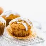 image of gluten free sweet potato muffins with text for Pinterest