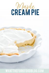Maple Cream Pie image with text for Pinterest