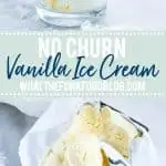 Homemade Vanilla Ice Cream Recipe (No Churn) collage image for Pinterest