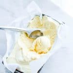 Homemade Vanilla Ice Cream Recipe (No Churn) long image with text for Pinterest