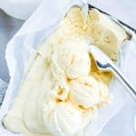 Homemade Vanilla Ice Cream Recipe (No Churn) long image with text for Pinterest