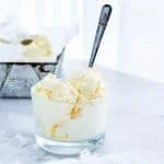 Homemade Vanilla Ice Cream Recipe (No Churn) image with text for Pinterest