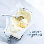 Homemade Vanilla Ice Cream Recipe (No Churn) image with text for Pinterest