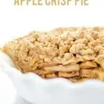 gluten free apple crisp pie image with text for Pinterest