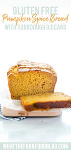 Gluten Free Pumpkin Spice Bread with Sourdough Discard long image with text for Pinterest