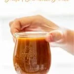 salted caramel sauce recipe image for Pinterest with text