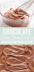 Chocolate Cream Cheese Frosting collage image with text for Pinterest
