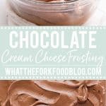 Chocolate Cream Cheese Frosting collage image with text for Pinterest