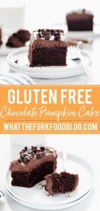 Gluten Free Chocolate Pumpkin Cake collage image with text for Pinterest