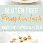 Gluten Free Pumpkin Lush Cake collage image with text for Pinterest