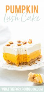 Gluten Free Pumpkin Lush Cake long image with text for Pinterest