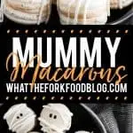 Mummy Macarons with Maple Cinnamon Filling collage image with text for Pinterest