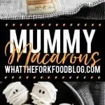 Mummy Macarons with Maple Cinnamon Filling collage image with text for Pinterest