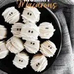 Mummy Macarons with Maple Cinnamon Filling image with text for Pinterest