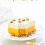 Gluten Free Pumpkin Lush Cake image with text for Pinterest