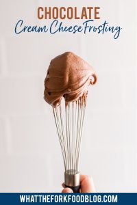 Chocolate Cream Cheese Frosting image with text for Pinterest