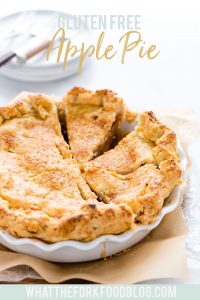gluten free apple pie image with text for Pinterest