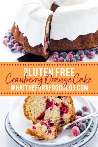 Gluten Free Cranberry Orange Bundt Cake collage image with text for Pinterest
