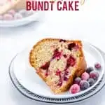 Gluten Free Cranberry Orange Bundt Cake image with text for Pinterest