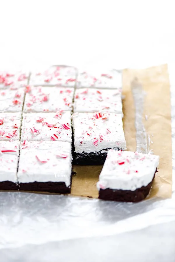sliced gluten free peppermint on unbleached parchment paper