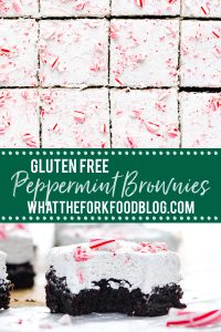 gluten free peppermint brownies collage image with text for Pinterest