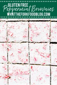 gluten free peppermint brownies long image with text for Pinterest