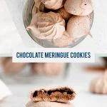 Dark Chocolate Meringue Cookies collage image with text for Pinterest