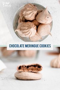 Dark Chocolate Meringue Cookies collage image with text for Pinterest