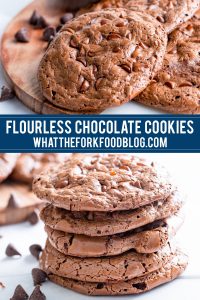 Flourless Chocolate Cookies collage image with text for Pinterest